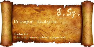 Brieger Szabina névjegykártya