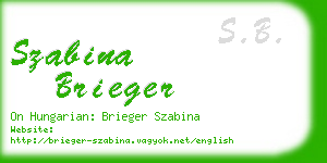szabina brieger business card
